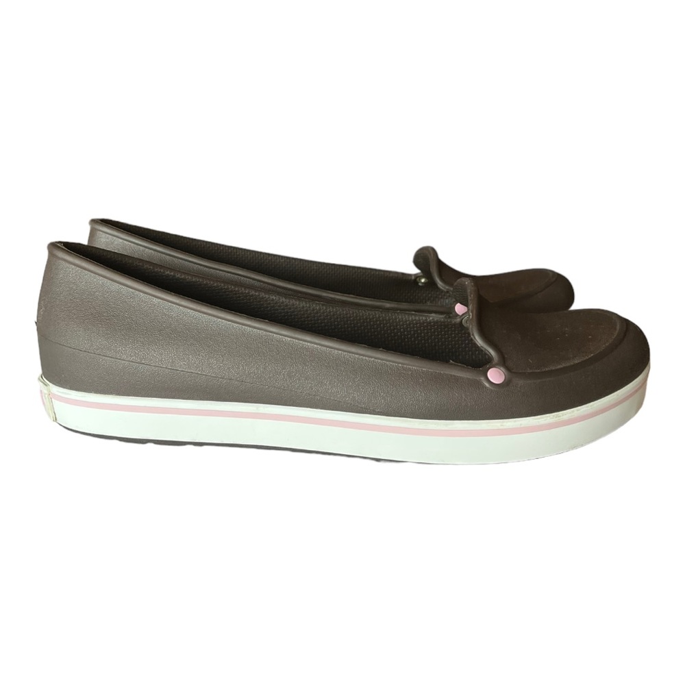 Crocs Crocband Loafer in Chocolate Brown and Millennial Pink Women’s Size 11